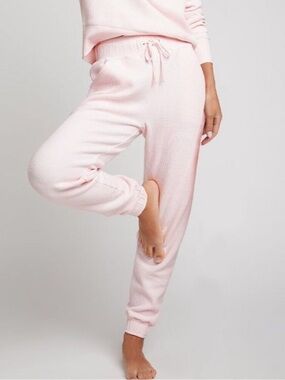 Negative Waffle Knit Jogger Sweatpants Puff Pink Women’s Size Small